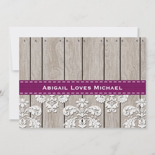 プラムハイドランゲアメイソンジャーブライダルシャワー 招待状 (裏面)