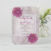 プラムハイビスカスの結婚式の招待状 招待状 (スタンド正面)