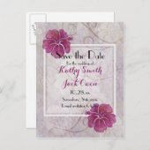 プラムハイビスカスは日付はがきを保存する 案内ポストカード (正面/裏面)