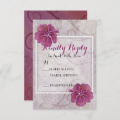 プラムハイビスカスRSVPカード 出欠カード (正面/裏面)