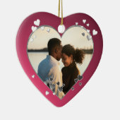 プラムハートとリボンフォト セラミックオーナメント (右)