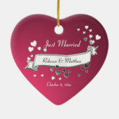 プラムハートとリボンフォト セラミックオーナメント (裏面)