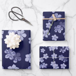 プラムバゴブルーの花 ラッピングペーパーシート