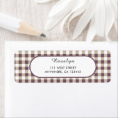 プラムバッファロープレイドホリデー差出人住所ラベル ラベル (インサイチュ)
