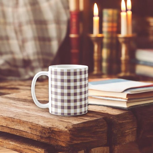 プラムバッファロープレイドホリデー コーヒーマグカップ