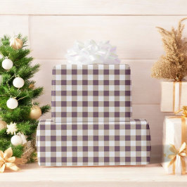 プラムバッファロープレイドホリデー ラッピングペーパー