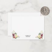 プラムバニラフローラパーソナライズされたノートカード ノートカード (正面/裏面インサイチュ)