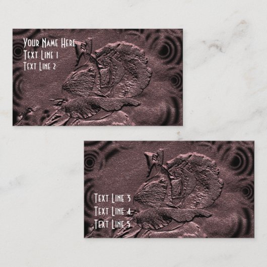 プラムバラフローラアートビジネスカード 名刺 (正面/裏面)