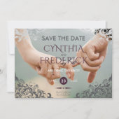 プラムバロックのシャンデリアの結婚式の日付を保存 セーブザデート (正面)