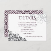 プラムバロック結婚シャンデリア詳細 エンクロージャーカード (正面/裏面)