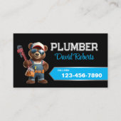 プラムバーベアーハウスハンドマイングリップルブラック 名刺 (正面)