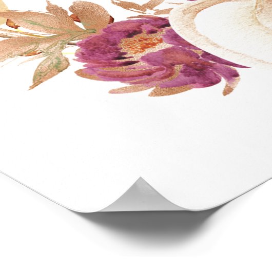 プラムパンプキン秋の恋愛 ブライダルシャワー歓迎 ポスター (角)