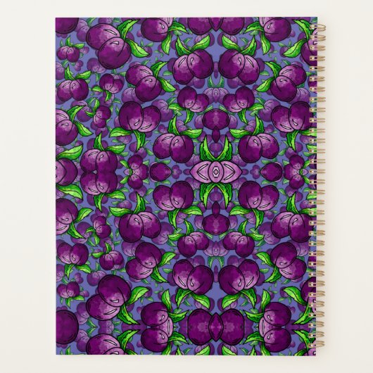 プラムパーソナライズされたスパイラルプランナーフルーツファンキー プランナー手帳 (裏面)