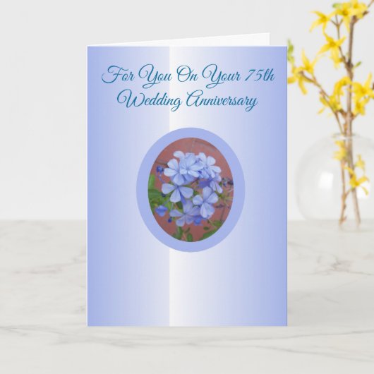 プラムパーソナライズされたバ結婚ゴ75周年 カード (黄色い花)