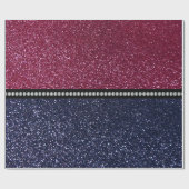 プラムパープクアンドネイビーブルーグリッター ラッピングペーパー (フラット)