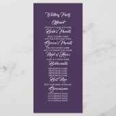 プラムパープルとブルゴーニュのフローラ結婚式 プログラム (裏面)