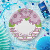 プラムパープルとマウーブフローラ ペーパープレート (パーティー)