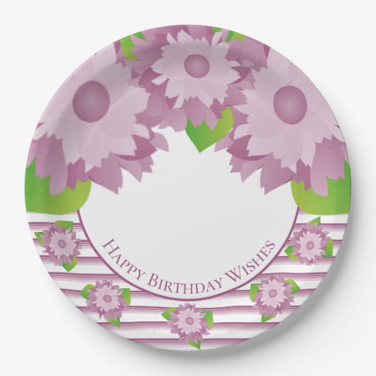 プラムパープルとマウーブフローラ ペーパープレート (正面)