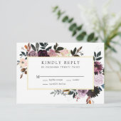 プラムパープルとメイブピンク結婚フローラ 出欠カード (スタンド正面)