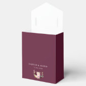 プラムパープルと赤面フローラ結婚式の引き出物箱 フェイバーボックス (オープン)