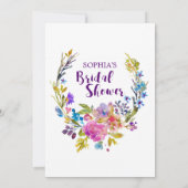 プラムパープルのガーデン ブライダルシャワー 招待状 (裏面)