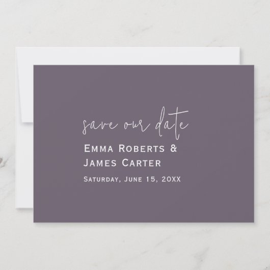 プラムパープルの結婚式Save the Date セーブザデート (正面)