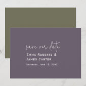 プラムパープルの結婚式Save the Date セーブザデート (正面/裏面)