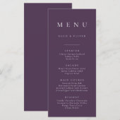 プラムパープルエレガントミニマルシンプルリストFlat Iメニュー メニュー (正面/裏面)