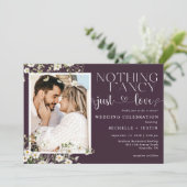 プラムパープルカジュアルフローラ結婚の純愛 招待状 (スタンド正面)