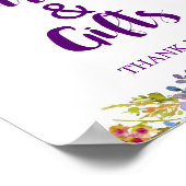 プラムパープルガーデンカード&ギフト結婚ズサイン ポスター (角)