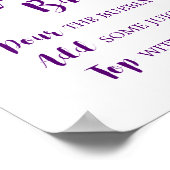 プラムパープルガーデンミモザバーサイン ポスター (角)