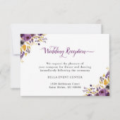 プラムパープルゴールドの花嫁式場の詳細 招待状 (正面)