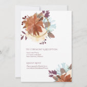 プラムパープルゴールド秋テーマのウェディング招待状 招待状 (裏面)