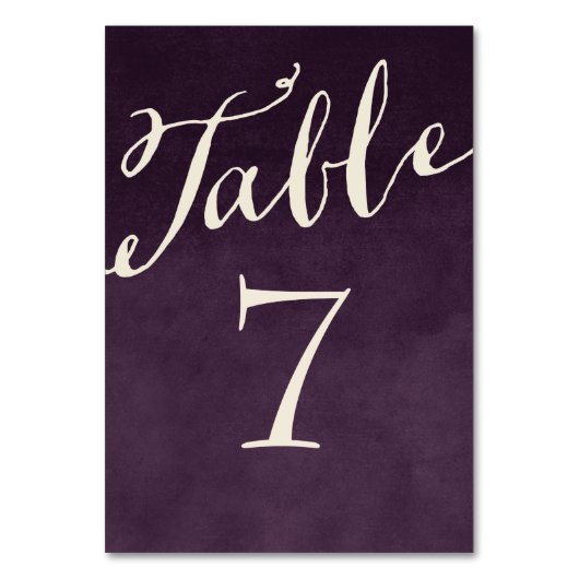 プラムパープルシック書道台番号 テーブルナンバー (裏面)