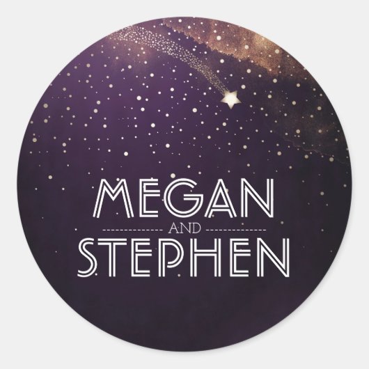 プラムパープルスターリーナイト射撃、 発砲ス結婚ター ラウンドシール (正面)