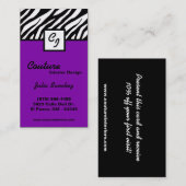 プラムパープルゼブラ印刷パーソナライズされた名刺 名刺 (正面/裏面)