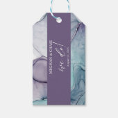 プラムパープルティール(緑がかった色)アルコールイン結婚クス ギフトタグ (正面)