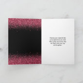 プラムパープルドレスフェイクグリッタースウィート16誕生日 カード (内部)