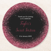 プラムパープルドレスフェイクグリッタースウィート16誕生日