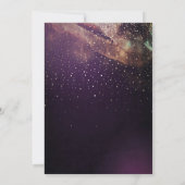 プラムパープルナイト金ゴールド射撃、 発砲スター結婚ズ 招待状 (裏面)