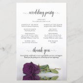 プラムパープルバラエレガントバジェット結婚式 プログラム (裏面)