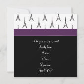 プラムパープルパリ エッフェル塔パーティー 招待状 (裏面)