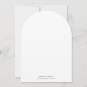 プラムパープルピンクコーラルグレーバタフライ結婚ズ 招待状 (裏面)