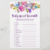 プラムパープルピンク&ブルーフラワーママまたはパパのゲーム チラシ (裏面)