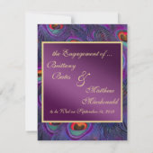 プラムパープルピーコック婚約発表 案内状 (裏面)