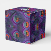 プラムパープルピーコック結婚式の引き出物ボックス フェイバーボックス (裏面サイド)