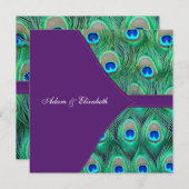 プラムパープルピーコ結婚ック 招待状 (正面/裏面)