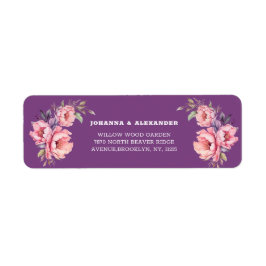 プラムパープルピーニー結婚ズ差出人住所ラベル ラベル