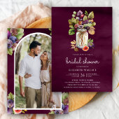 プラムパープルフィグメイソンジャール写真ブライダルシャワー 招待状