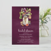 プラムパープルフィグメイソンジャール写真ブライダルシャワー 招待状 (スタンド正面)